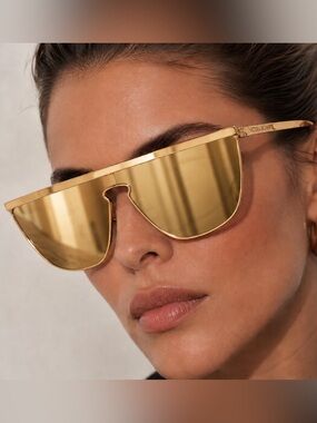 Victoria Beckham Shield Sunglasses|Gold